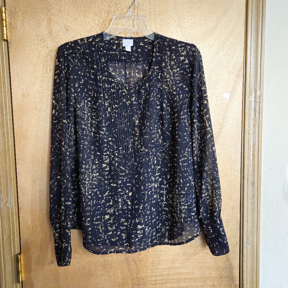 Converse One Star Blouse L Pleated Front Sheer
